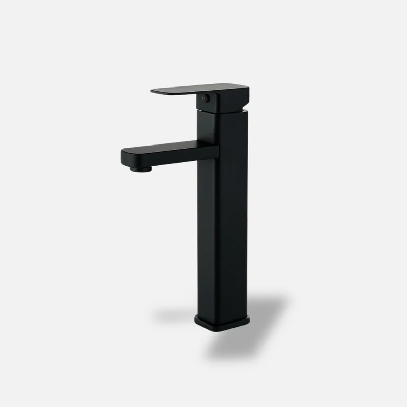 Robinet mitigeur salle de bain inox brossé – Modèle carré design pour lavabo moderne