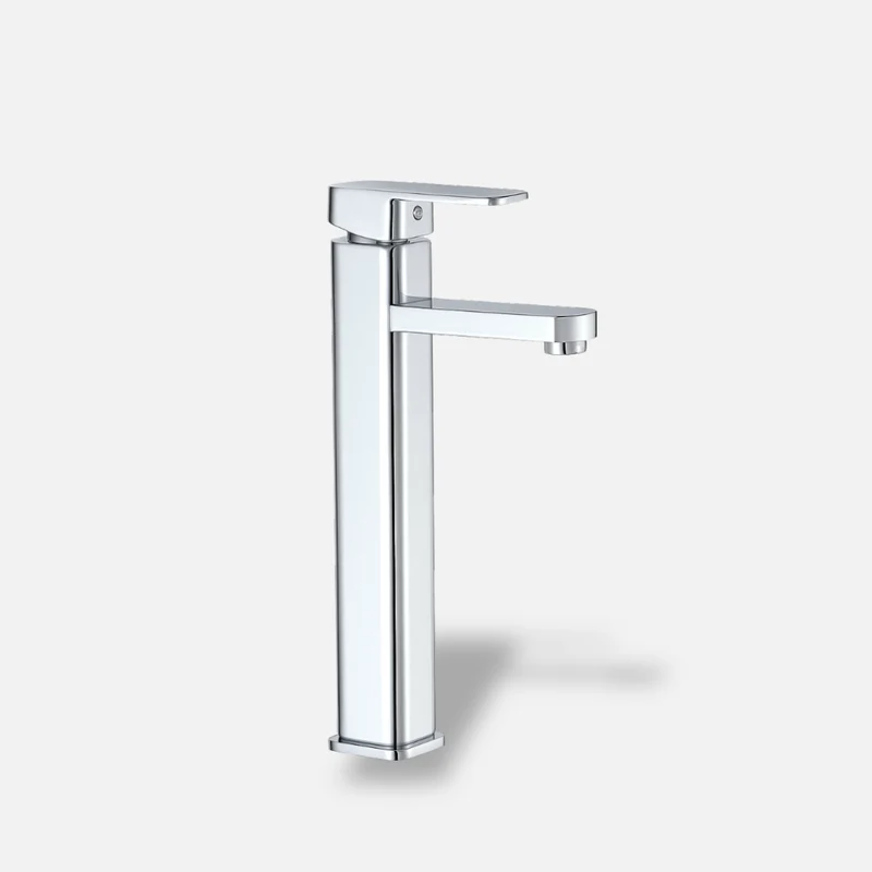 Robinet mitigeur salle de bain inox brossé – Modèle carré design pour lavabo moderne