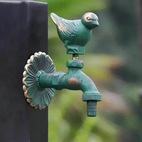 Robinet décoratif extérieur – Laiton antique & motif animaux