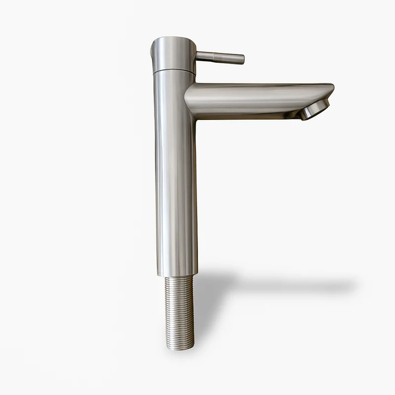 Robinet de lavabo inox brossé – Monotrou eau froide design moderne