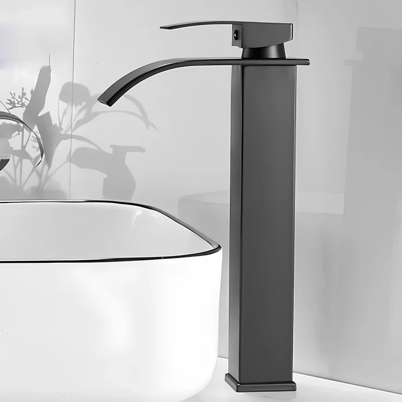 Robinet cascade salle de bain noir – Design moderne en inox mat
