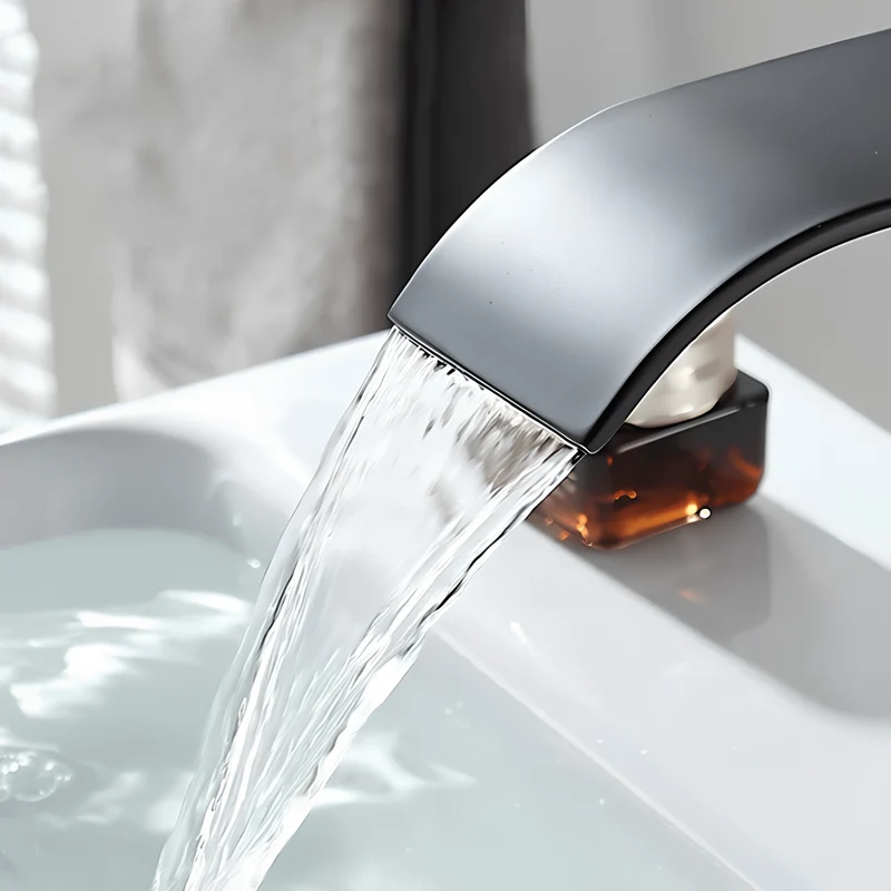 Robinet cascade salle de bain noir – Design moderne en inox mat