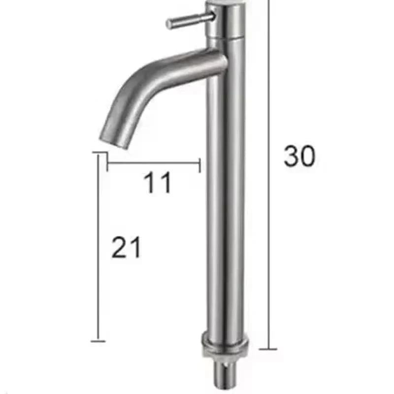 Robinet cuisine noir en inox – Modèle haut à eau froide simple