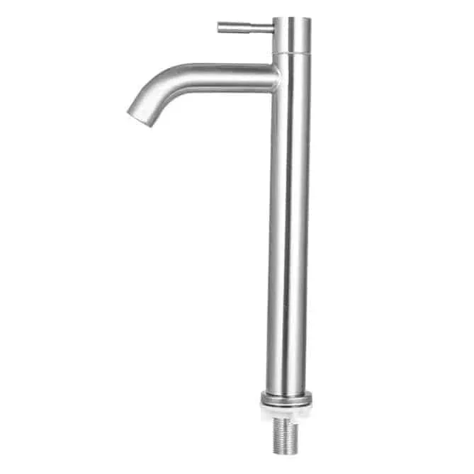 Robinet cuisine noir en inox – Modèle haut à eau froide simple