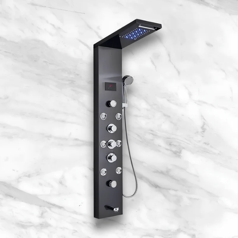 Colonne de Douche Hydromassante LED 6 Modes et Affichage Digital