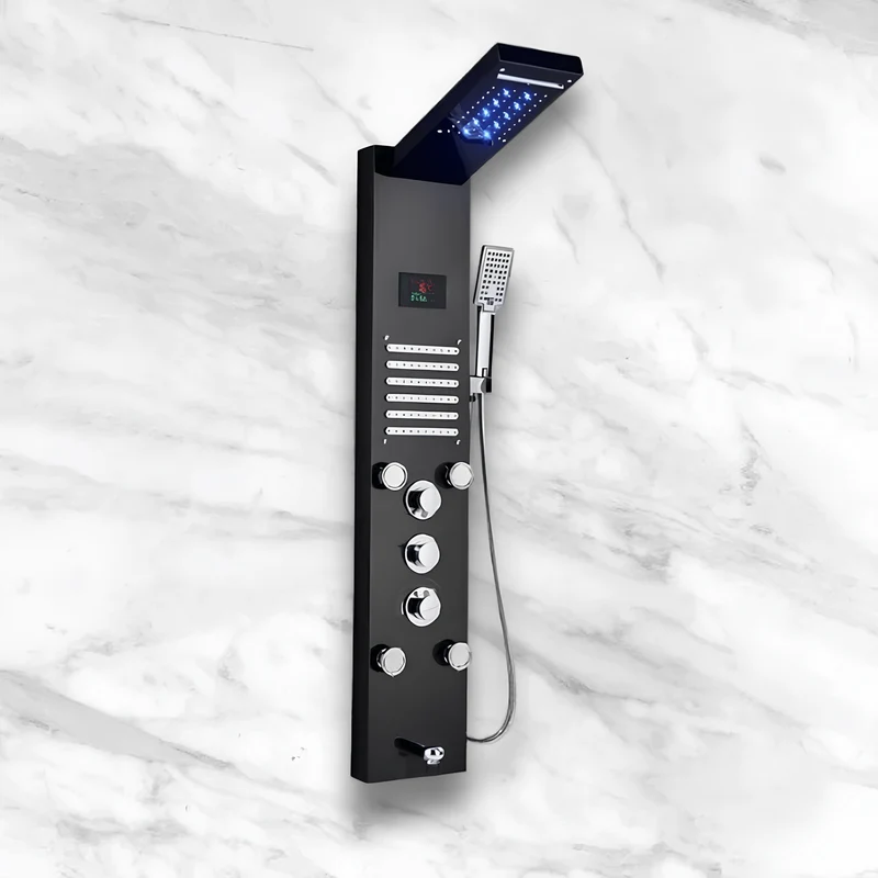 Colonne de Douche Hydromassante LED 6 Modes et Affichage Digital