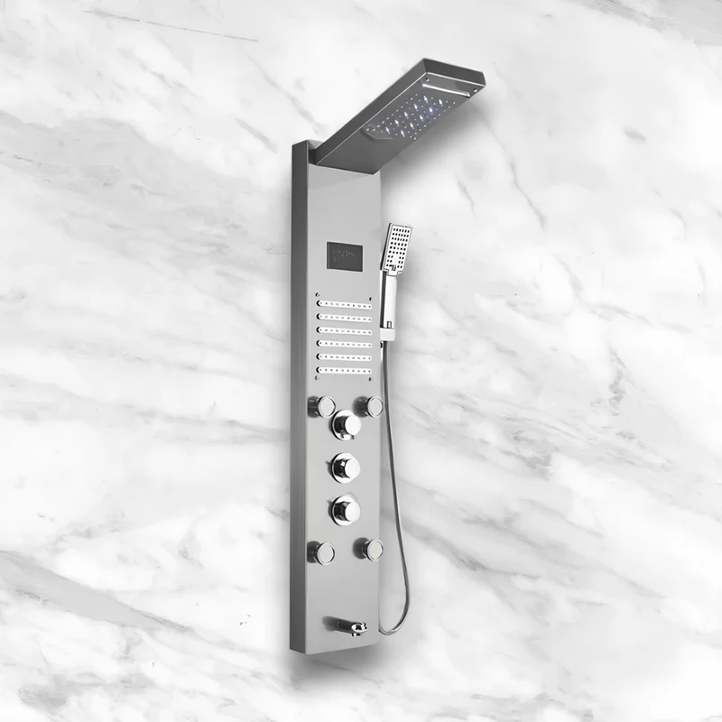 Colonne de Douche Hydromassante LED 6 Modes et Affichage Digital