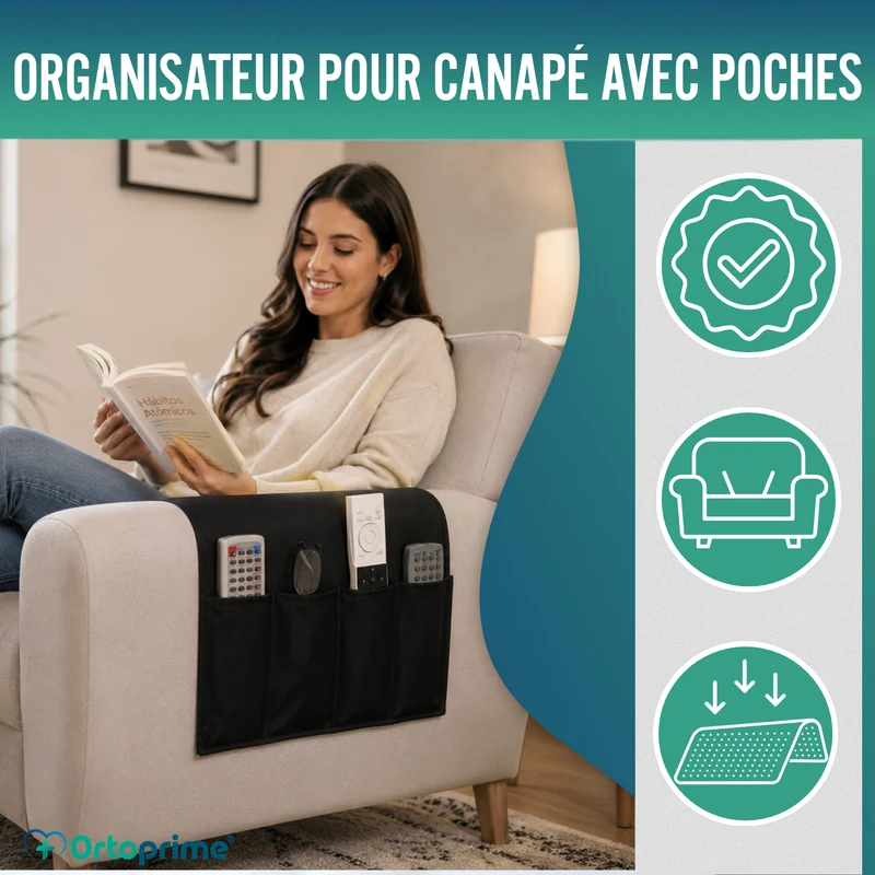 Organiseur d’Accoudoir 5 Poches | Antidérapant