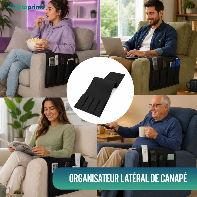 Organiseur d’Accoudoir 5 Poches | Antidérapant
