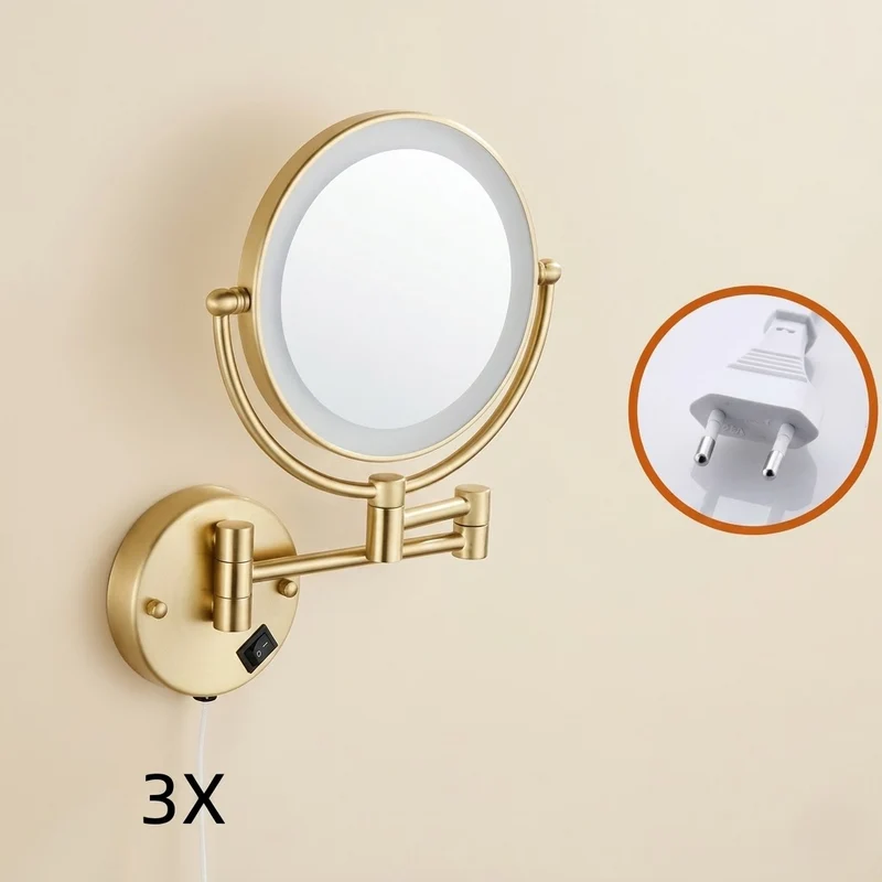 Miroir maquillage mural LED double face extensible