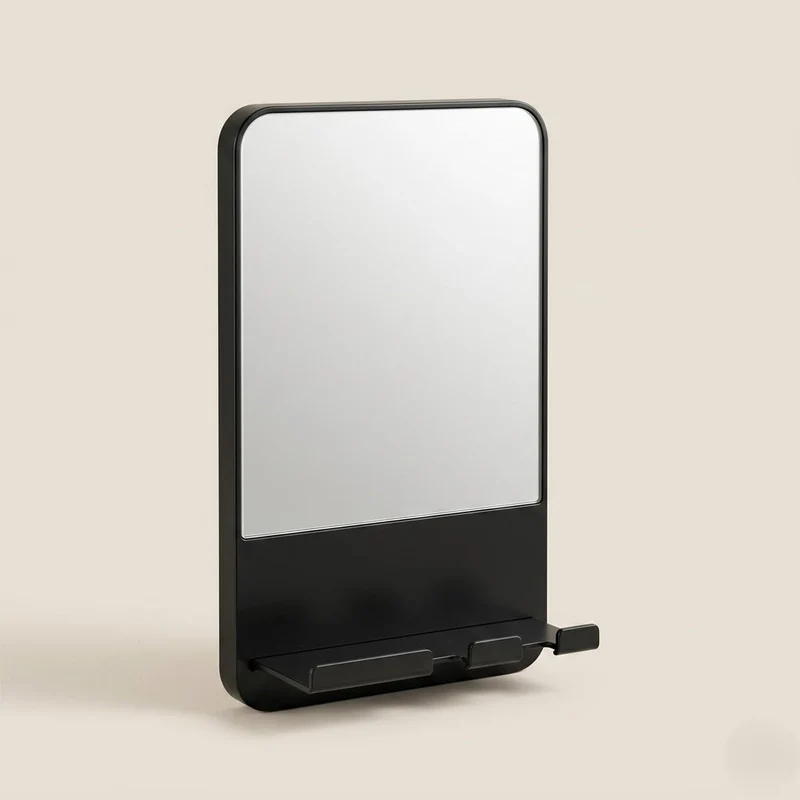 Miroir douche anti buée sans perçage avec support rasoir