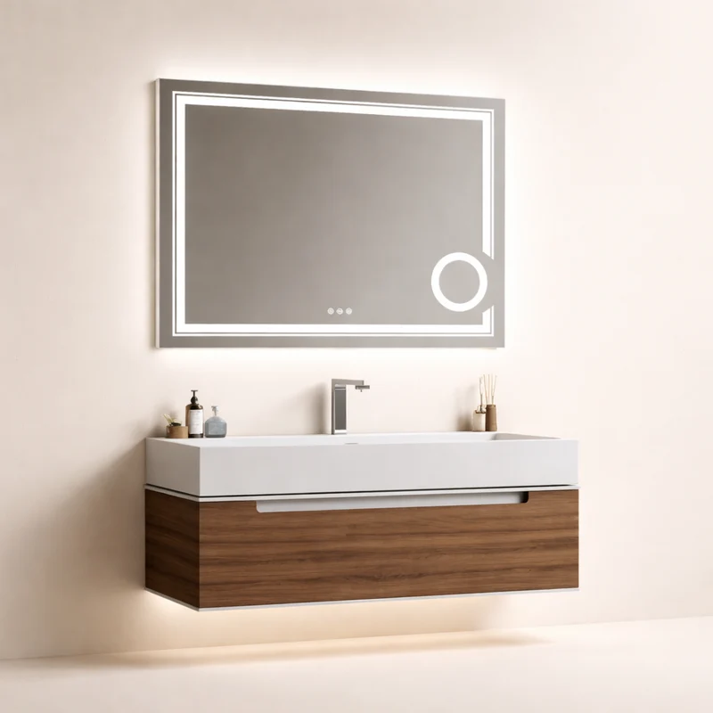 Miroir LED Salle de Bain Premium – Tactile, Anti-Buée & Grossissant