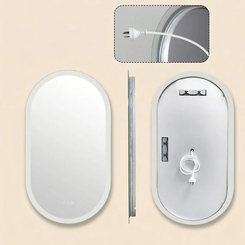 Miroir Salle de Bain LED Ovale – Design Moderne & Anti-Buée