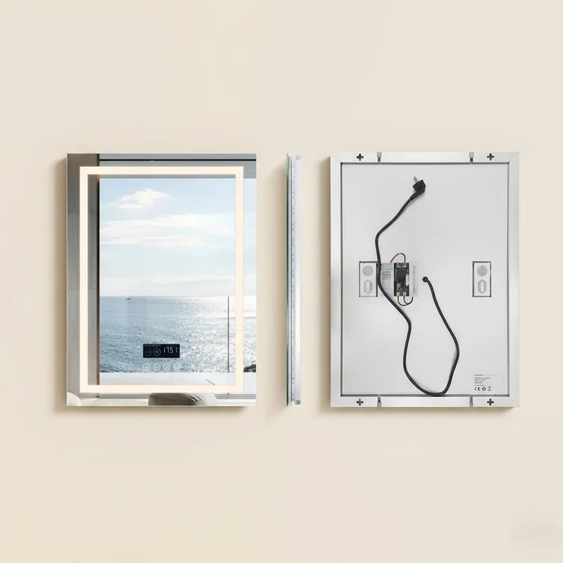 Miroir salle de bain LED Bluetooth anti-buée tactile 3 couleurs