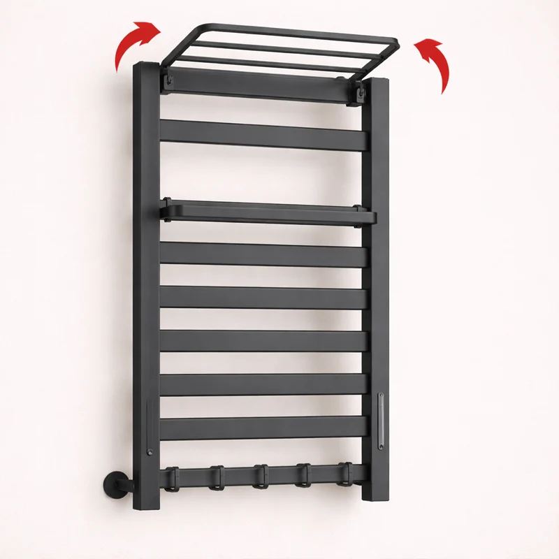 Sèche-serviette Électrique Noir Mat - Thermostat Tactile & Aluminium 304