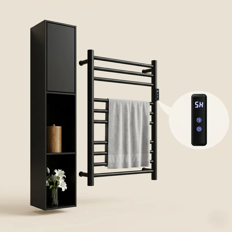 Porte-serviette Chauffant Électrique Mural - Acier Inox 304 - Programmable & Intelligent