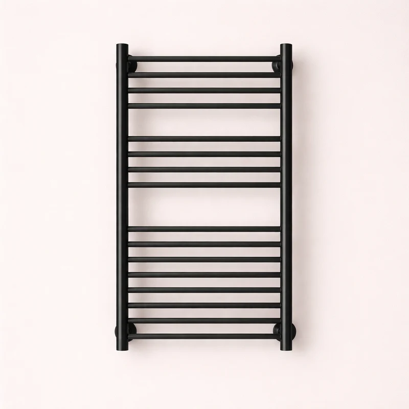 Porte-serviette Électrique Noir en Acier Inox - Thermostat Intelligent & Minuterie
