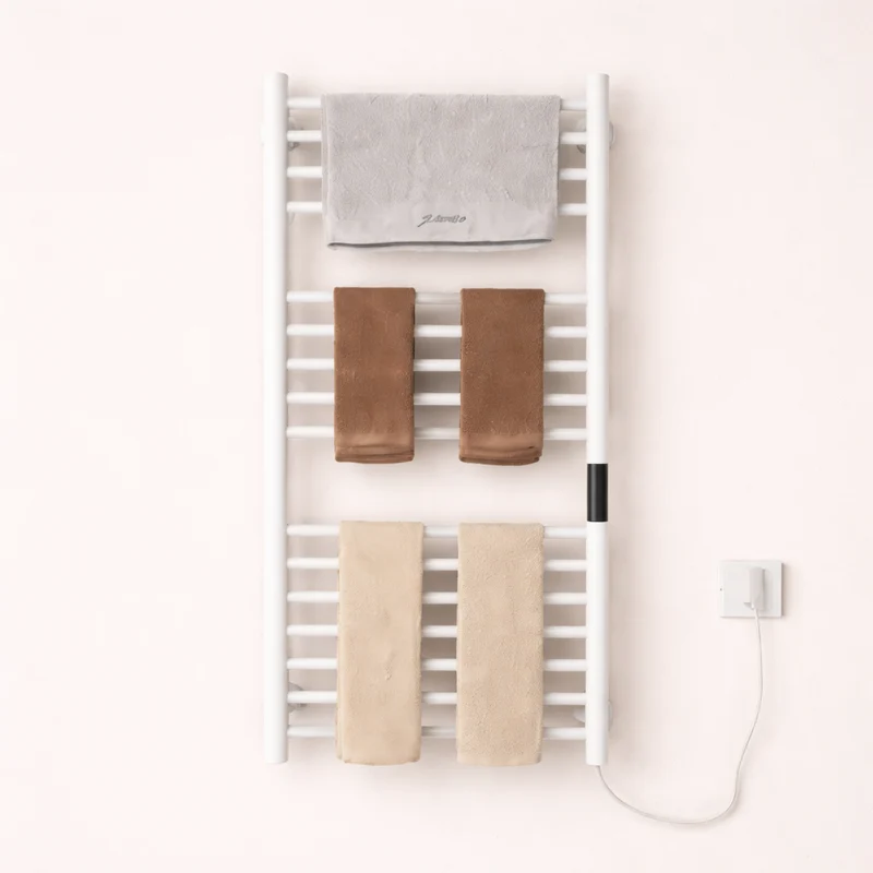 Porte-serviette Électrique Noir en Acier Inox - Thermostat Intelligent & Minuterie