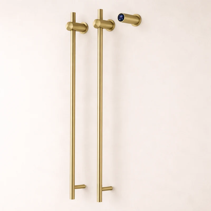 Sèche-serviette Vertical Électrique Design Minimaliste - 2 Barres Acier Inox 304