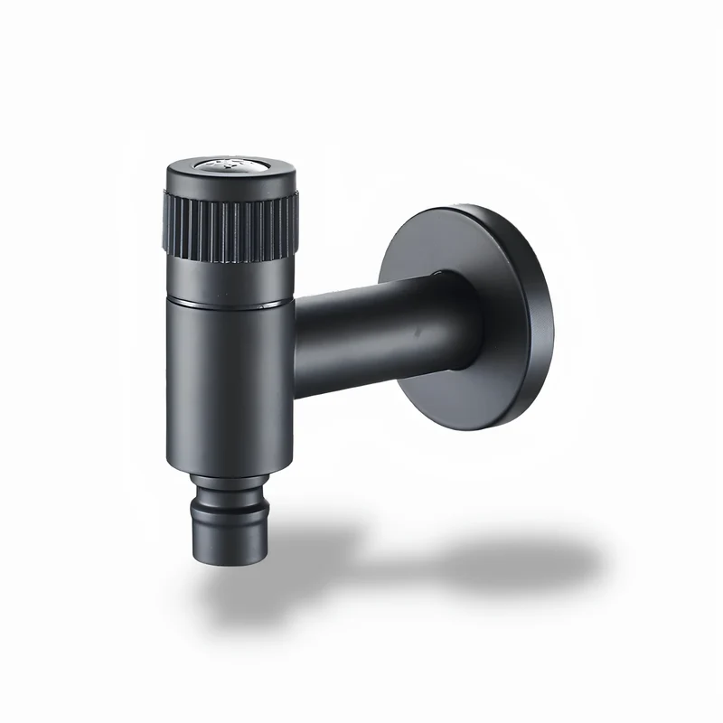 Robinet mural noir en acier inoxydable 304 – pour machine à laver ou jardin