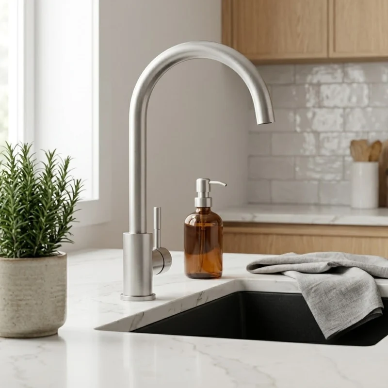 Robinet Luisina inox massif gris perle SIMON