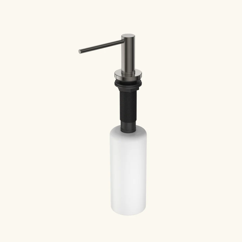 Distributeur savon cuisine encastrable inox PVD noir métallisé MAYA
