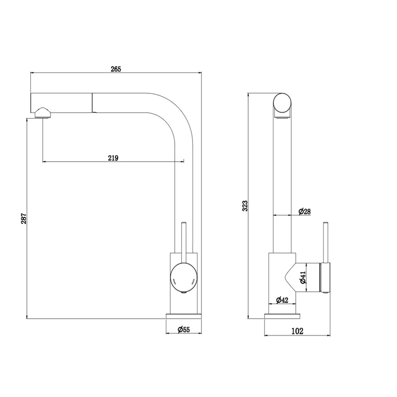 Robinet douchette inox PVD cuivre MAYA