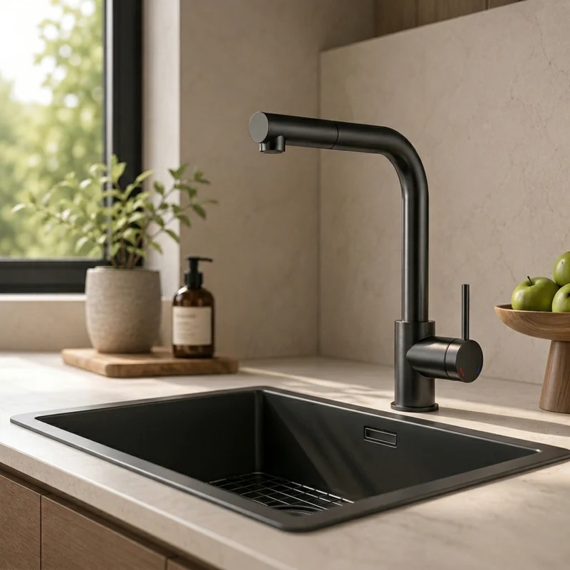 Robinet douchette inox noir métallisé PVD MAYA