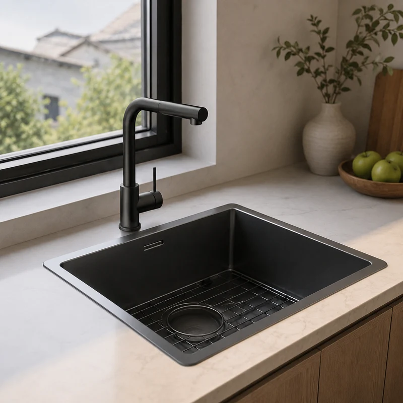Robinet douchette inox noir métallisé PVD MAYA