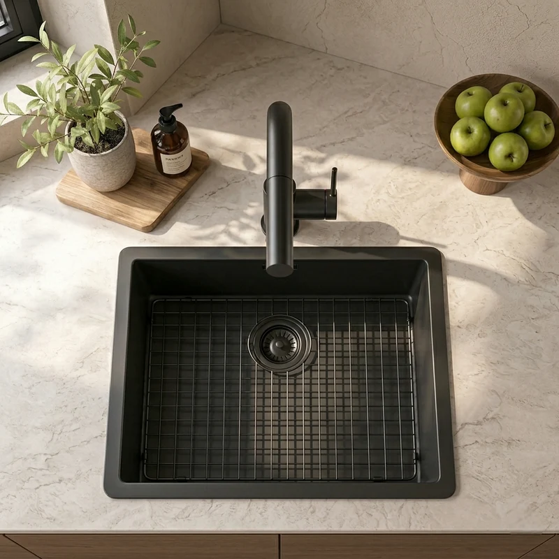 Robinet douchette inox noir métallisé PVD MAYA