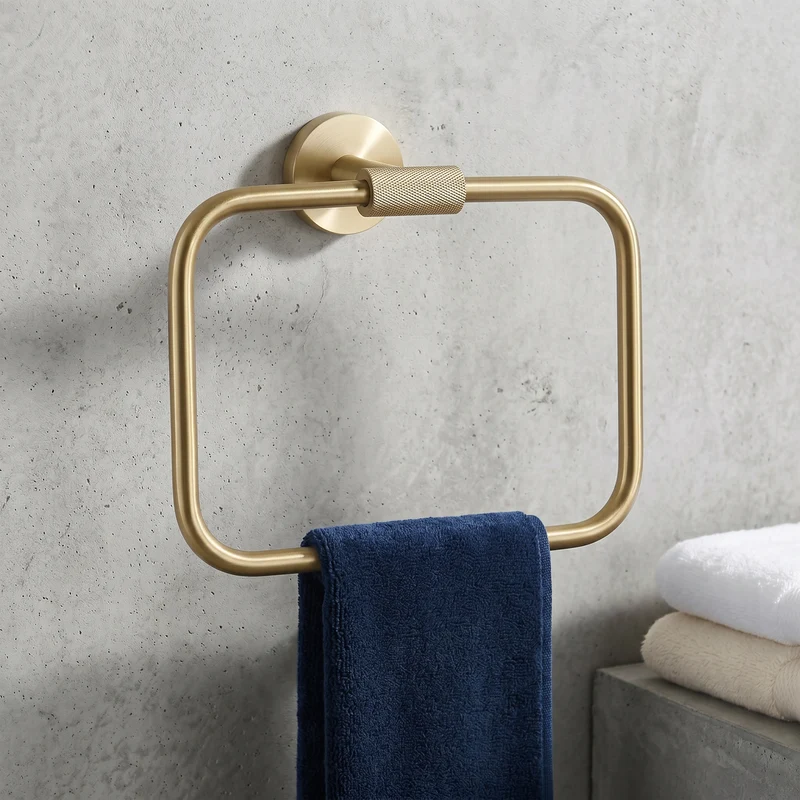 Porte-serviettes or brossé strié