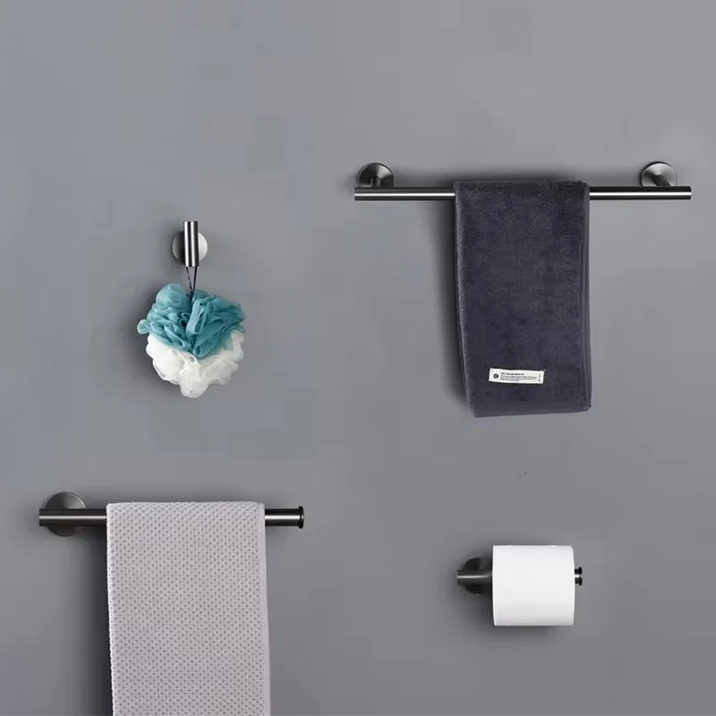 Porte-serviettes gris brossé