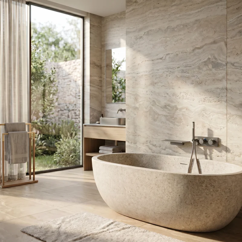 Mitigeur de baignoire gris brossé cascade