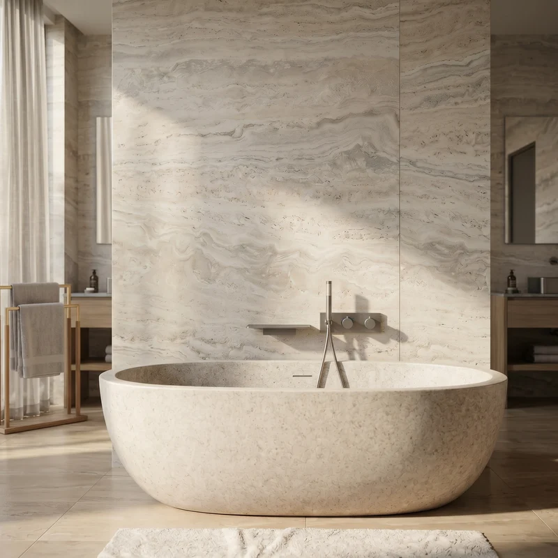 Mitigeur de baignoire gris brossé cascade