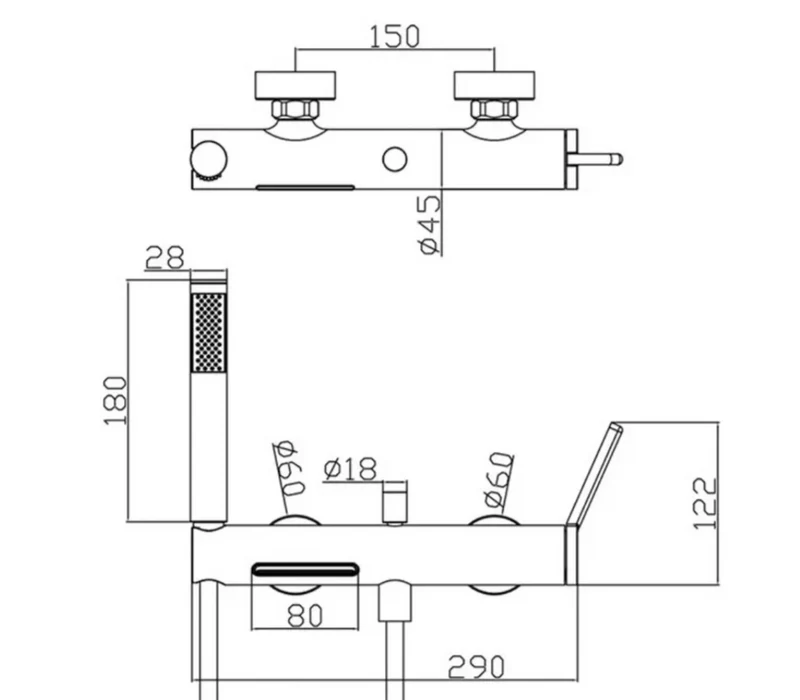 Mitigeur de bain gris brossé