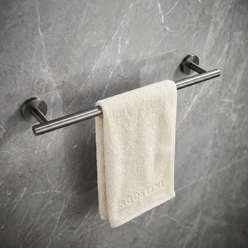 Porte-serviettes gris brossé