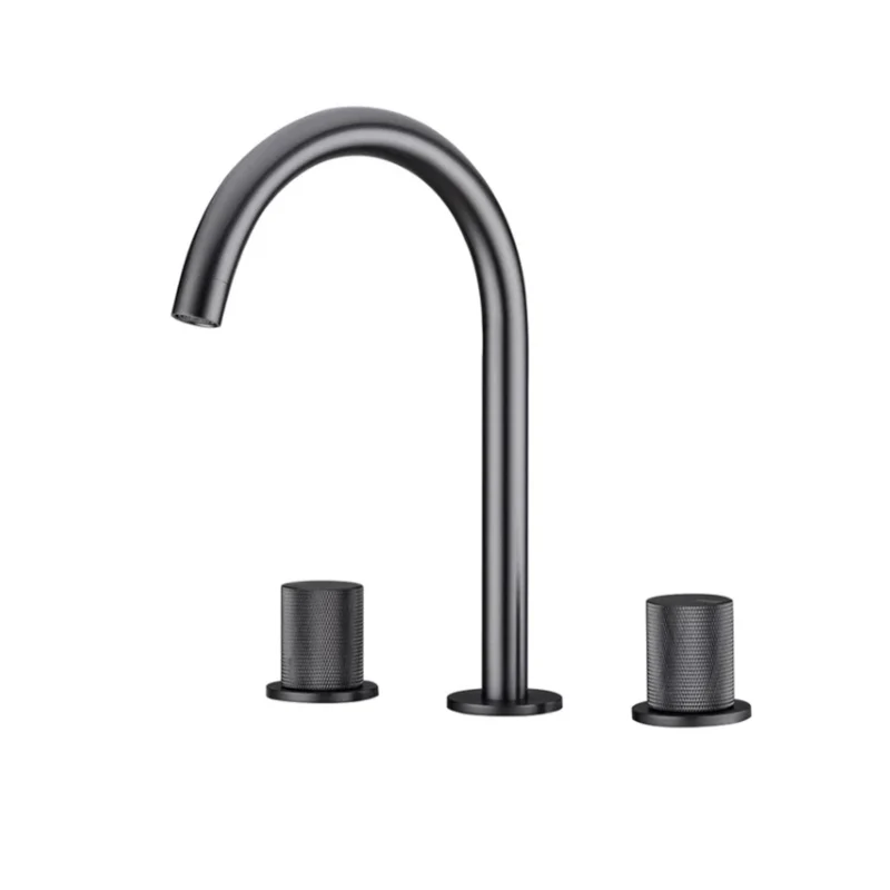 Robinet de salle de bain gris brossé
