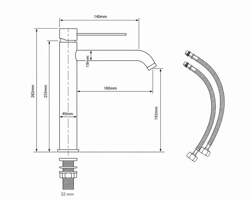 Mitigeur de salle de bain gris brossé