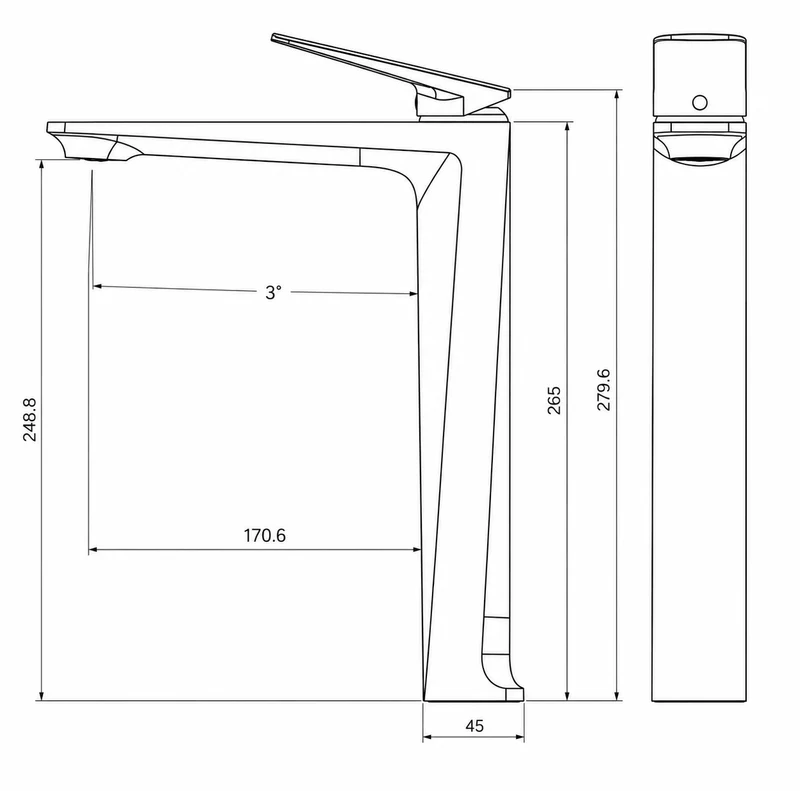 Mitigeur de salle de bain chromé