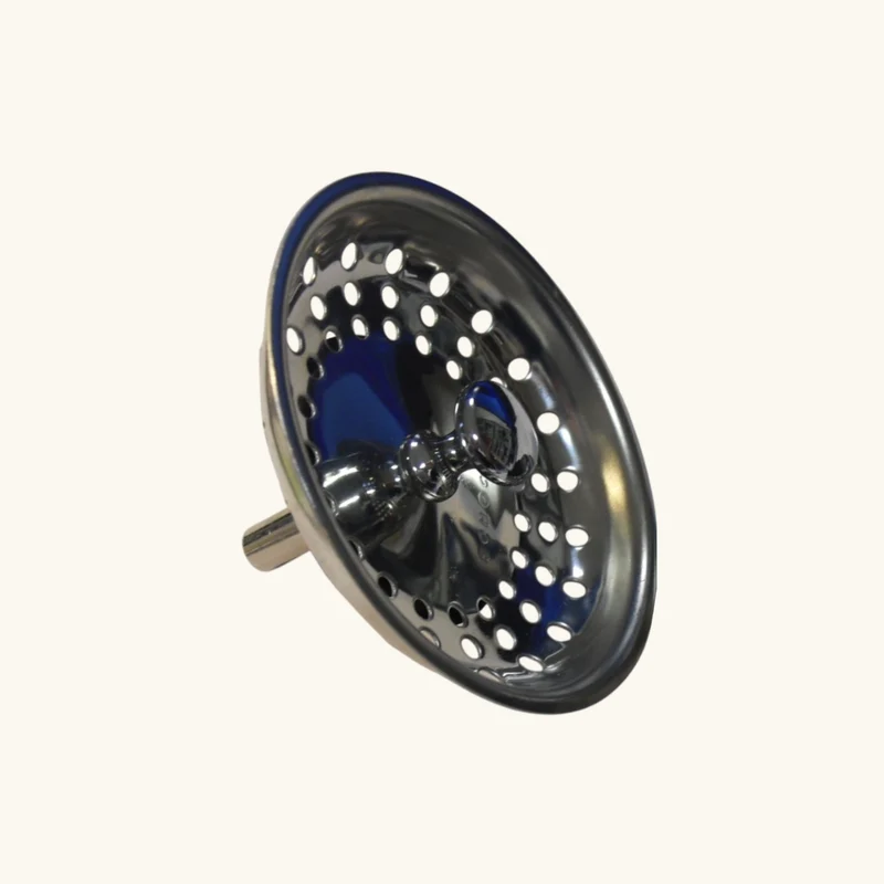 Bonde évier chromée PERFECT DRAIN Panier bouchon manuel 1 bac pour évier Schock