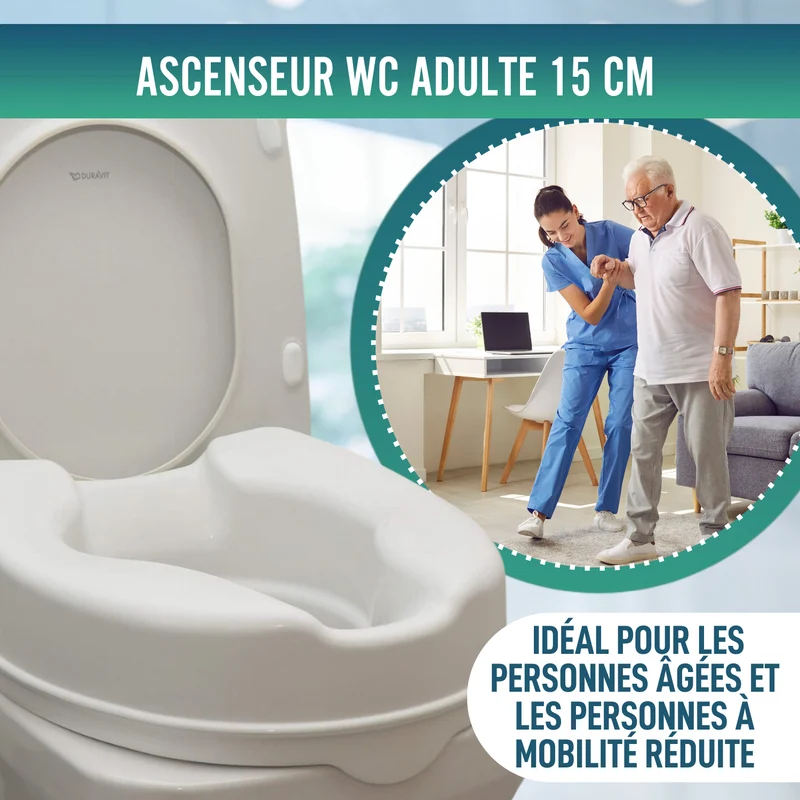 Élévateur WC Adultes 15 cm | Alzateur WC Universel