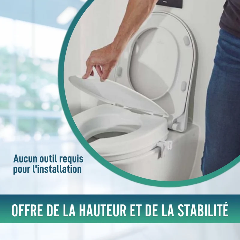 Élévateur WC Adultes 5 cm | Rehausse WC Universel
