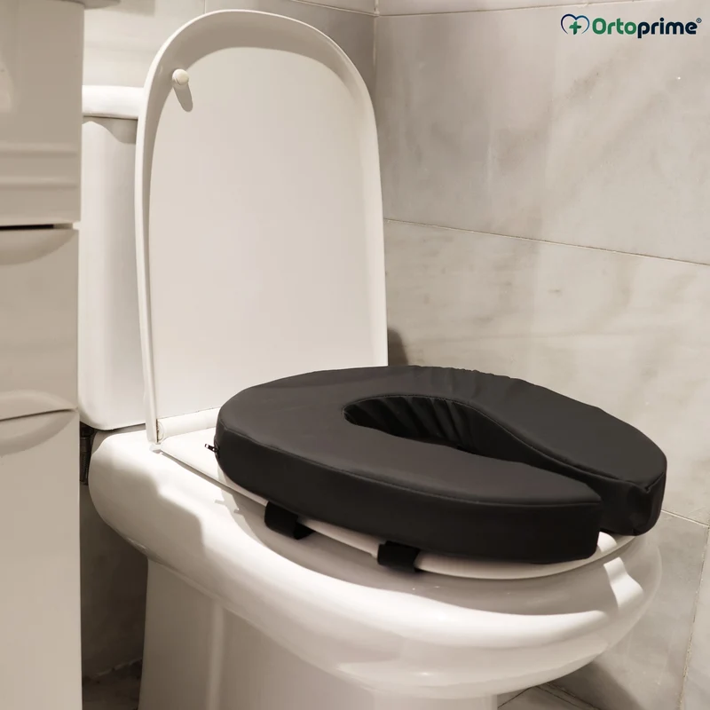 Coussin de Toilette Rembourré avec Housse Amovible et Bandes de Fixation