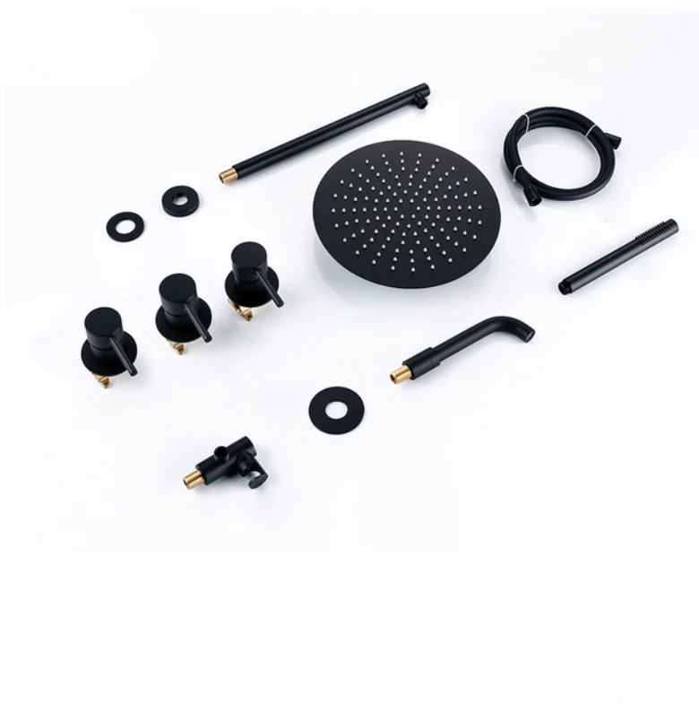 Ensemble bain douche noir mate