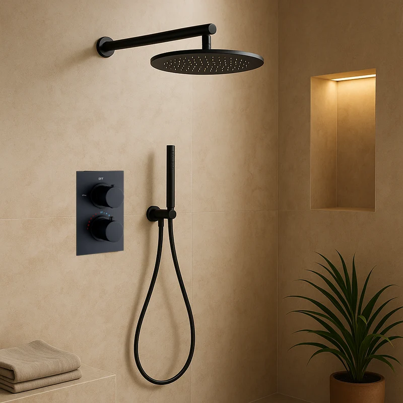 Colonne de douche encasté noir mat