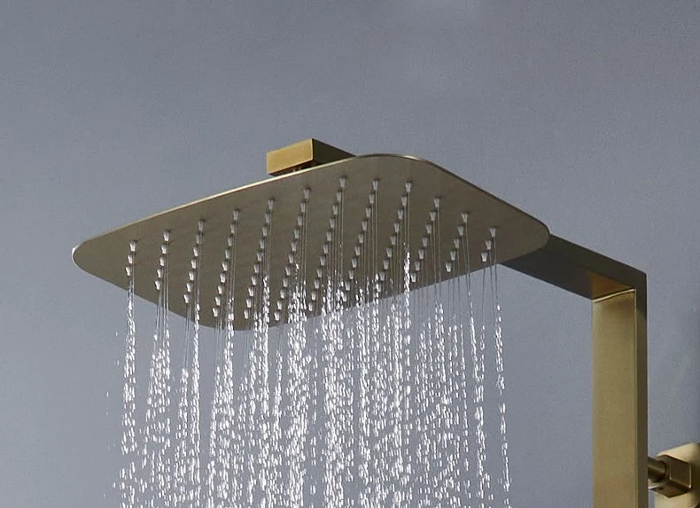 Colonne de douche et bain or brossé