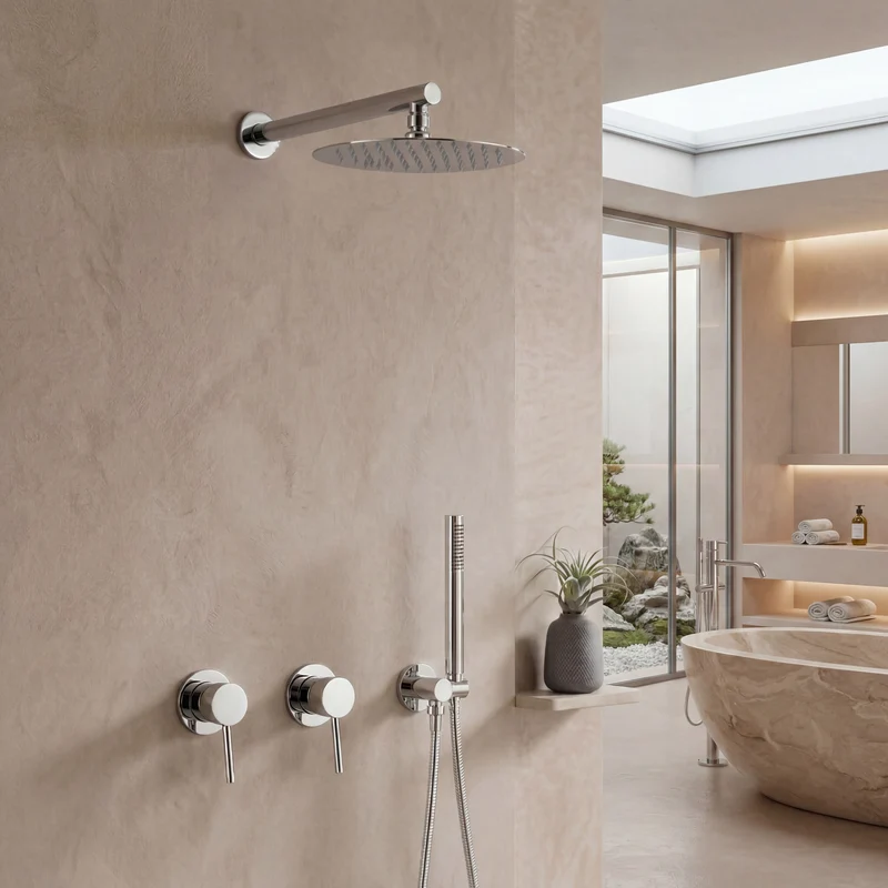 Colonne de douche encastrée chrome