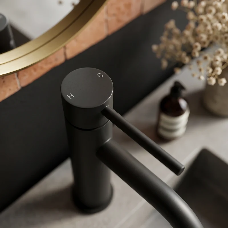 Mitigeur lavabo noir mate