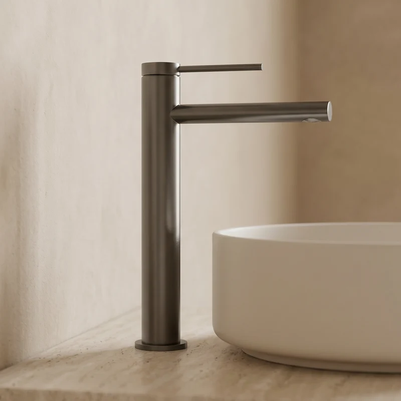 Mitigeur XL pour vasque gris brossé