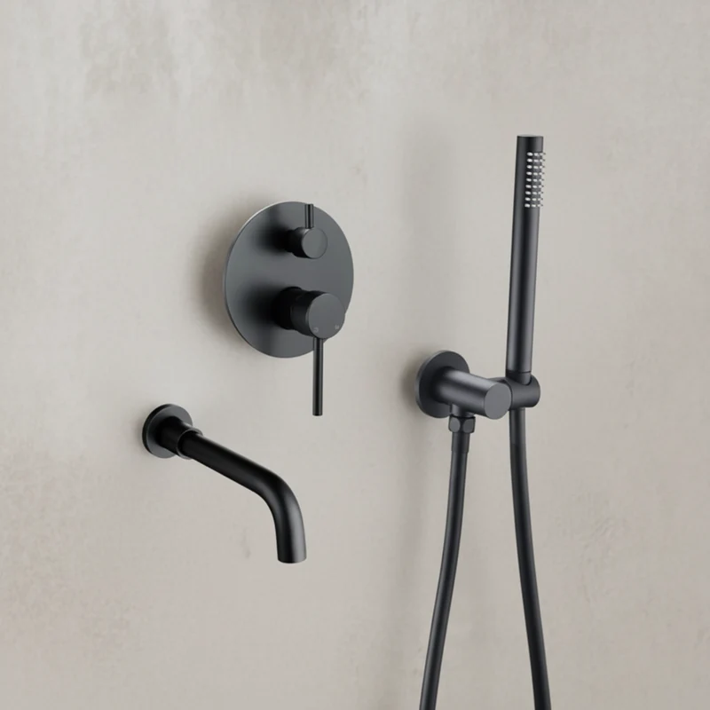 Colonne de bain encastré noir mate